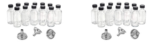 24 Botellas Pequeñas De Vidrio Transparente De 2 Onzas Con T