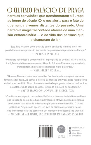 O último palácio de Praga, de Eisen, Norman. Editorial Verus Editora Ltda., capa mole em português, 2022