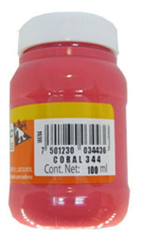 Pintura Politec Acrilica 100ml Serie 300 1 Color / 1 Pieza Color 344 CORAL