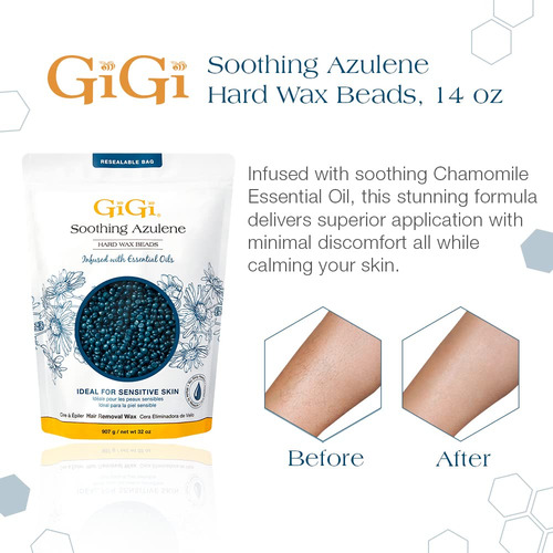 Cera Depilatoria Gigi Hard Wax Beads Calmante Azulene 960 Ml
