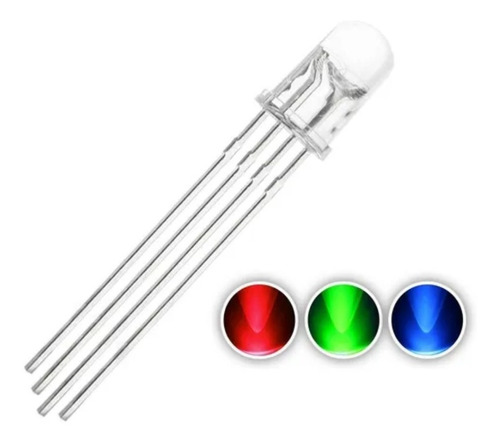 Led Rgb 4 Patas Anodo Comun Alto Brillo 5mm X 10 Unidades