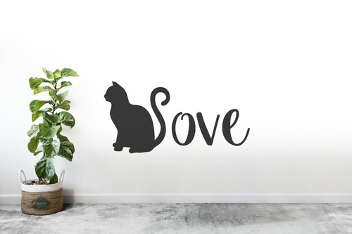 Vinil Decorativo Love Gatos Mascotas Tiendas De Mascotas