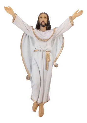 Jesús Resucitado Figura Resina 19 Cms Para Colgar En Pared