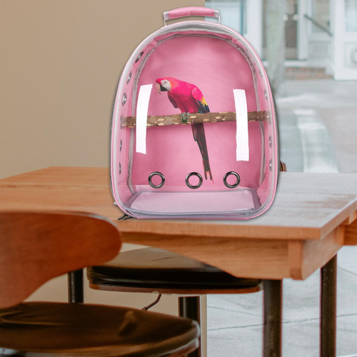 Mochila De Viaje De Aves Portátil De Cubierta Rosado