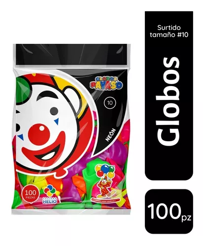 Globos Neon De Colores 100 Piezas #10 Latex Fluorescente - $ 168