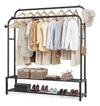 Comprar Rack Portátil De Doble Barra Para Colgar Ropa, Rack De Ropa 