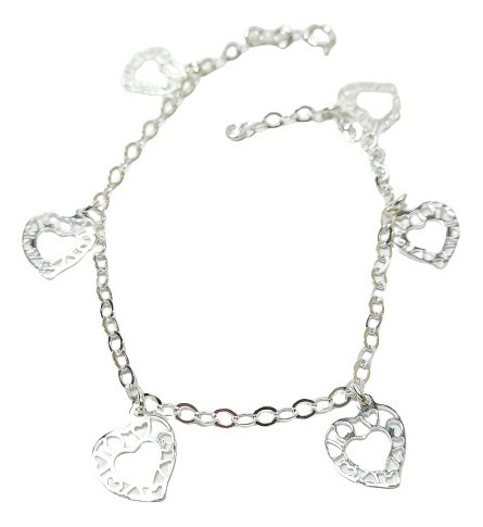 Imagen 2 de 5 de Pulsera Del Amor Con Corazónes En Plata Ley 925