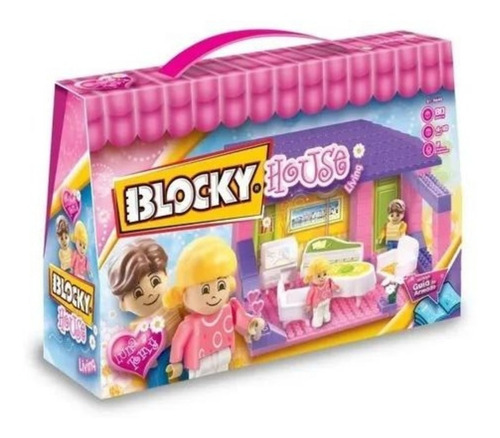 Imagen 2 de 4 de Bloques para armar Blocky House 01-0643 80 piezas en caja