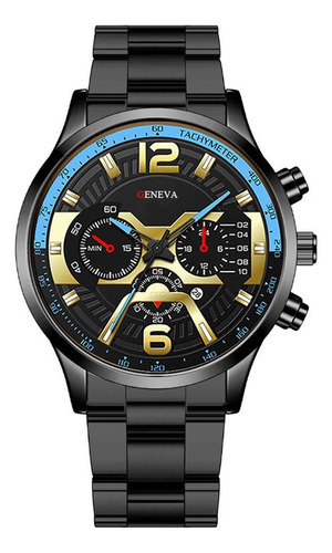 Relógio Geneva G0160 De Aço 43mm - Resistente Água