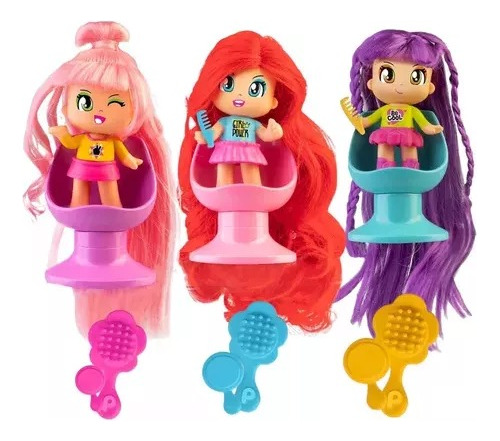 Imagen 4 de 5 de Pinypon Super Pelo Largo Violeta Real Long Hair Playking