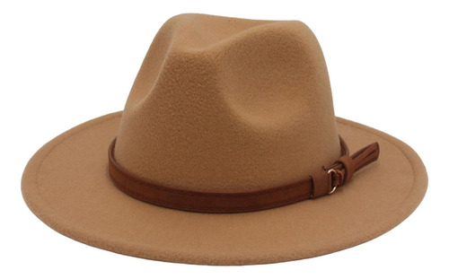 Sombrero Fedora De Fieltro For Panamá Con Hebilla De Cintur