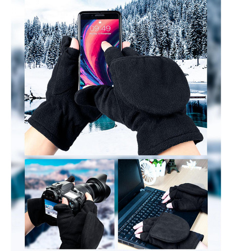 2 Guantes De Invierno Sin Dedos, Guantes De Invierno Con M