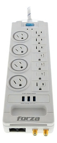 Protector Voltaje Forza Ac 110v-220v 11 Tomas 3p Usb 1800va