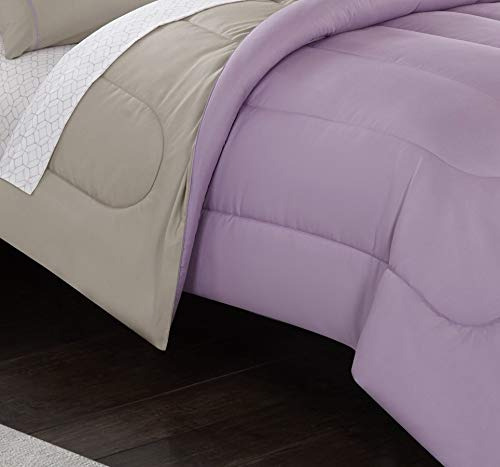Juego De Edredón Ligero Matrimonial Morado Casa