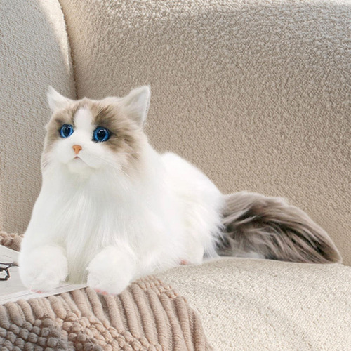 Muñeco De Peluche De Gato Realista, Animal Relleno, Gato
