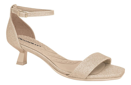 Sandalia Feminino Piccadilly Salto Fino Festa 588006 Dourado