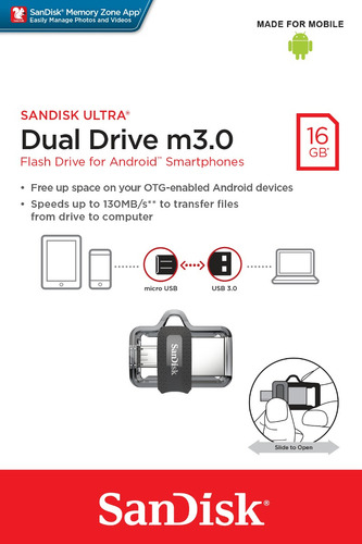 Pendrive SanDisk Ultra Dual m3.0 64GB 3.0 preto