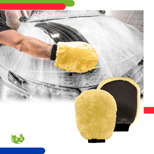 Guante Suave de Lana para Lavado y Pulido de Auto Slim Company Paño de Limpieza y Cuidado de Coche Color Amarillo