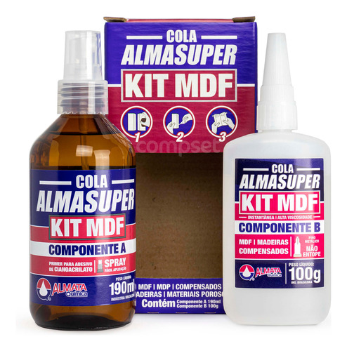 Kit Adesivo + Ativador Mdf Marceneiro Marcenaria Instantâneo