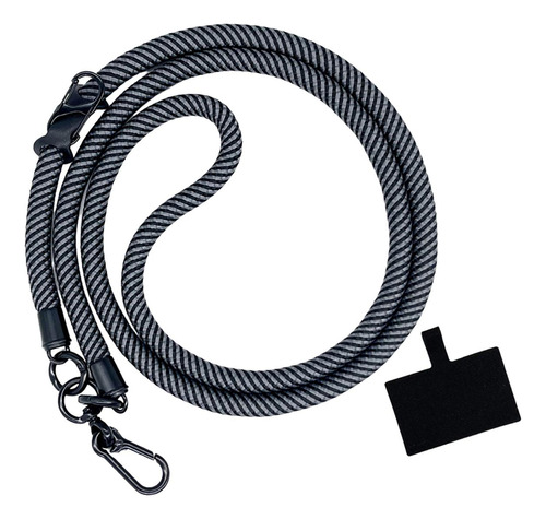 Cordão De Telefone Alça De Telefone Chaveiro Preto Cinza