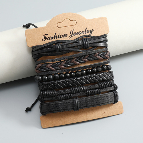 Conjunto De Pulseras De Cuerda De Cáñamo Trenzadas Hechas A