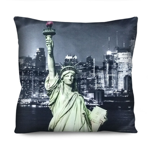 Capa De Almofada Nova York Estátua Da Liberdade Retrô 42cm 