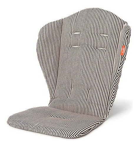 Cojín Lavable Para Asiento De Cochecito De Bebé - Rayas Negr