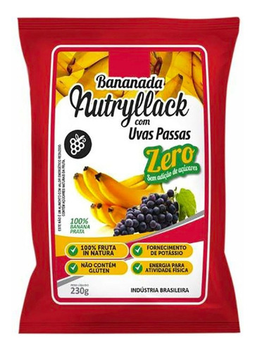 Bananada com Uvas Passas Zero Nutryllack 230g