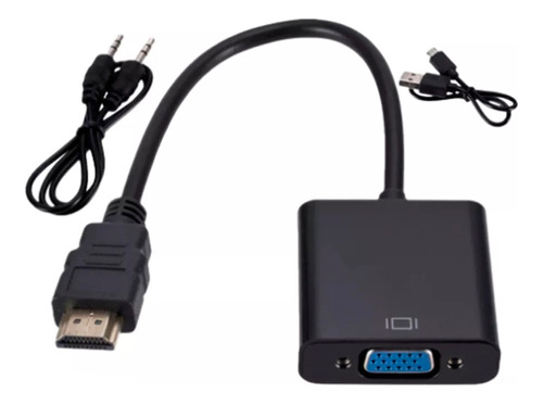 Adaptador Conversor Convertidor Hdmi A Vga Audio Aux Video