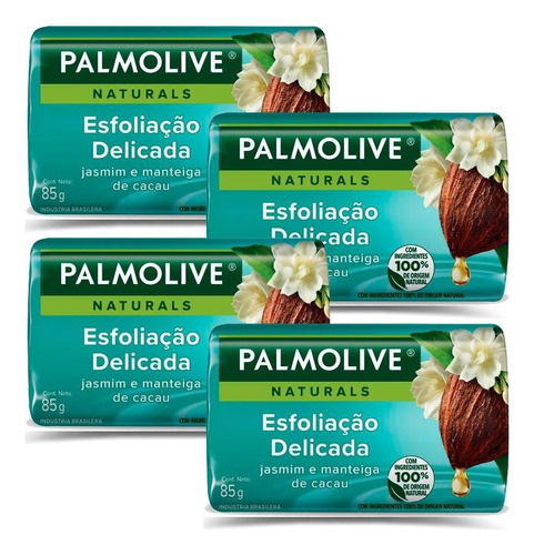 4 Sabonetes Palmolive Naturals Esfoliação Delicada 85g