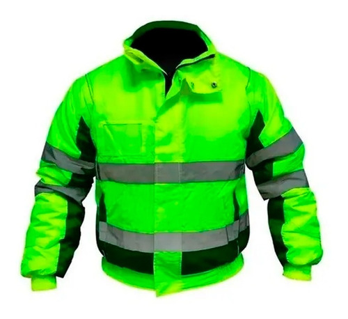 Campera Impermeable Reflectivo Capucha Desmontable