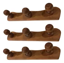 Comprar Percheros X3un. Pared Madera Maciza Algarrobo 3 Ganchos 
