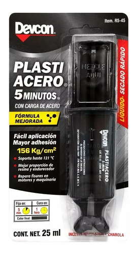 Plastiacero Liquido Jeringa 25mi 5m Devcon R5-45 (10 Pzas)