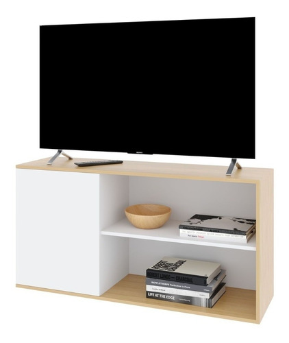 Mueble Rack Tv Moderno Puerta Estantes 120x35 Minimalista