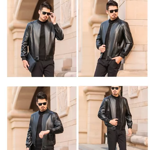 Cazadora biker piel - Hombre