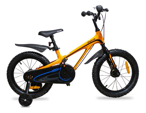 Bicicleta paseo RoyalBaby Chipmunk Moon R16 16" frenos caliper color naranja con ruedas de entrenamiento  