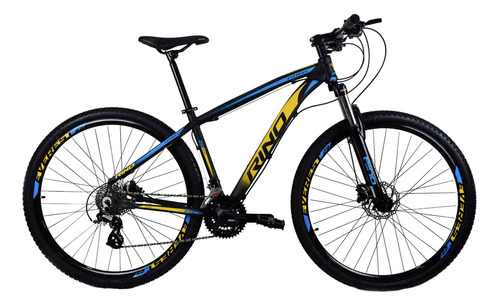 Bicicleta Aro 29 Rino Color 24v Altus 1.0 Hidraulico Trava Cor Amarelo/azul Tamanho Do Quadro 15