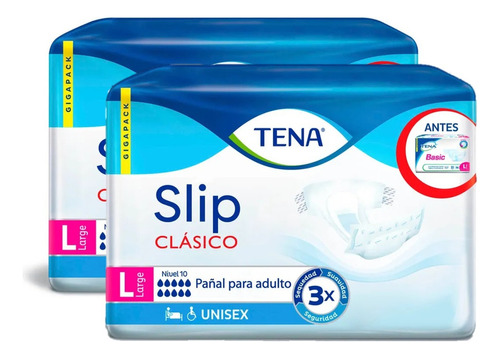 60 Tena Clasico Talla L - Unidad a $1782