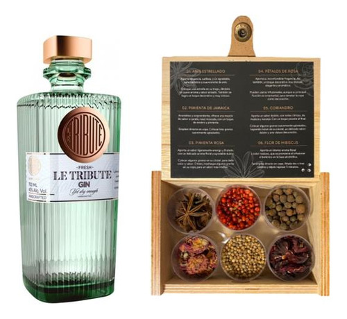 Gin Le Tribute Yet Dry Enough + Caja Mixologia Botanica X6