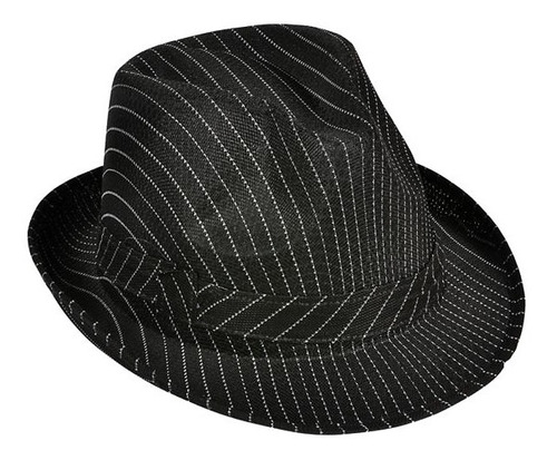 2 Pz Sombrero Pachuco Negro, Gangster Pinstripe Negro Fedora