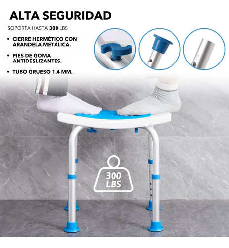 Medicomfort Banco Baño Silla Ducha Altura Ajustable Regadera