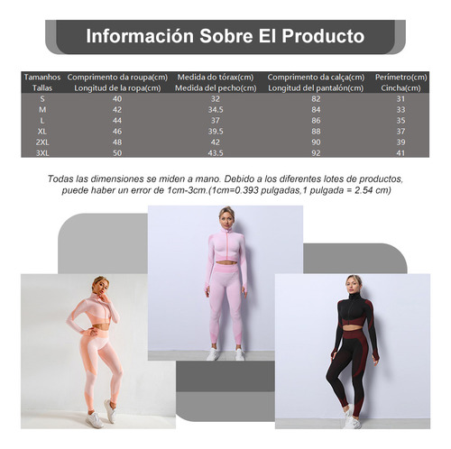 Set Deportivo Top Manga Larga Y Leggings Conjunto Para Mujer