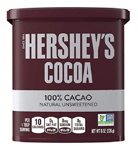 Imagen 2 de 2 de Hershey´s Cocoa En Polvo 100% Chocolate - kg a $137
