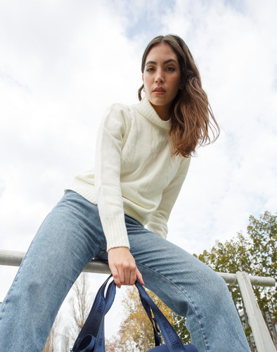 Imagen 1 de 3 de Polera Tejida Sweater Amsterdam Mujer Blaque