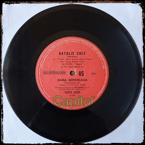 Natalie Cole Sophistocated Lady 1976 Vinilo Single