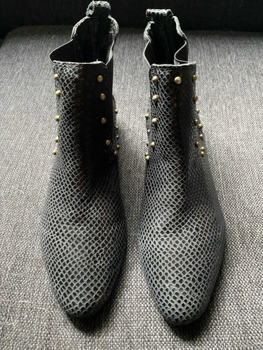 Botas De Cuero Tachas Moda