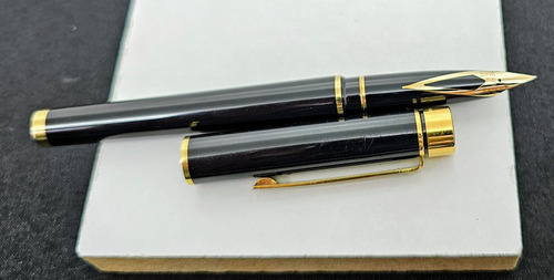 Pluma Fuente Sheaffer Punta De Oro 14k Amarillo Azul (Usado)