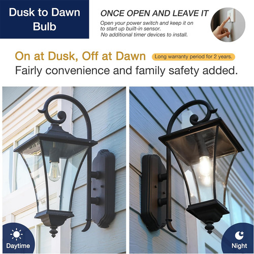 Bombilla Led Edison St19 Con Sensor De Atardecer A Amanecer