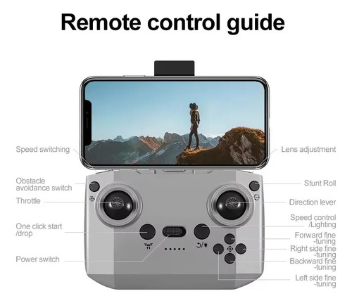 Mini Drone Gt3 Camera 4k Sem Escova E Sensor De Obstáculos Cinza
