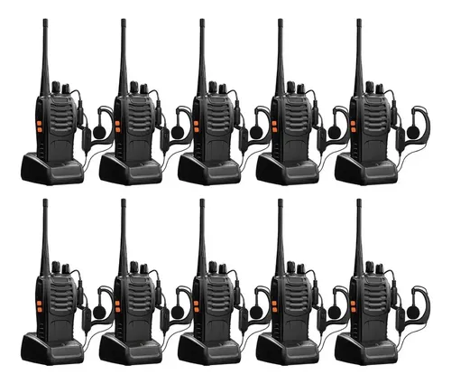10 Rádios Baofeng Bf-888s Walkie Talkie Uhf Com Mãos Livr